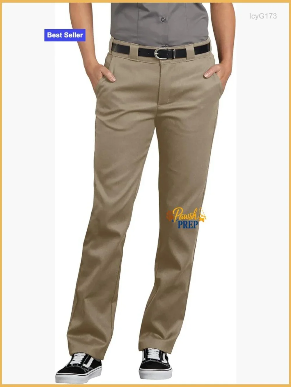 Slim Straight Flex Work Pants Heavy Duty Chinos 5-Pocket Stretch Khaki